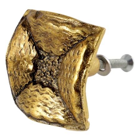 Square Conchos Antique Golden Aluminium Cabinet Knob